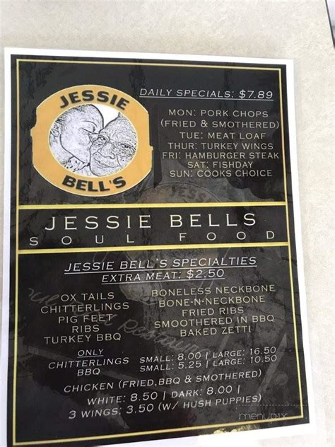 jessie bell's restaurant|jessie bell's soul food menu.